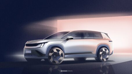 Imagen Škoda publica los bocetos del exterior del nuevo Peaq, un SUV eléctrico de siete plazas