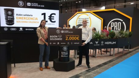 PRO Service y Aldeas Infantiles SOS consiguen 2.000 euros en Motortec para afectados por la Dana en Valencia